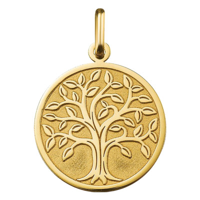 Médaille Ronde Arbre de Vie, Or jaune 750, 17mm - Argyor