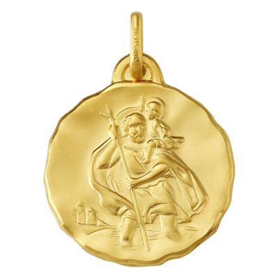 Médaille Ronde Saint Christophe, Or jaune 375, 18mm - Argyor