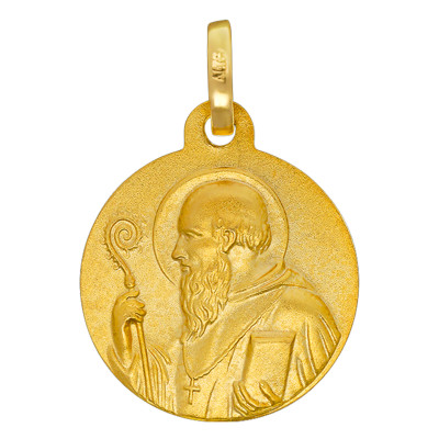 Médaille Ronde Saint Benoit, Or jaune 750, 12 à 16mm - Lumiosa