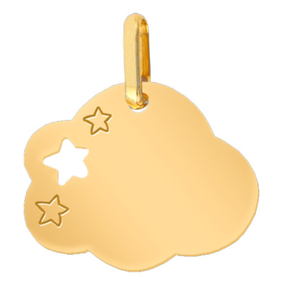 Pendentif Nuage Étoilé, Or Jaune, 16x16mm - Lucas Lucor