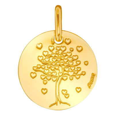 Médaille Arbre de Vie Cœur, Or Jaune 750, 14 et 16mm - Augis