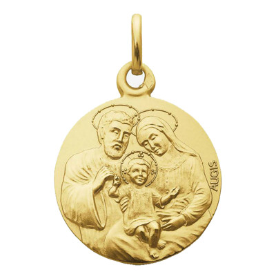 Médaille Sainte Famille, Or jaune 750, 18mm - Augis