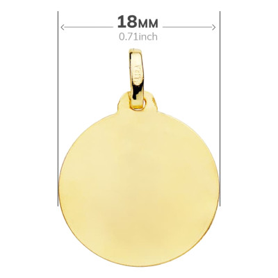 Médaille Saint Antoine, Or jaune 750, 16mm - Lumiosa