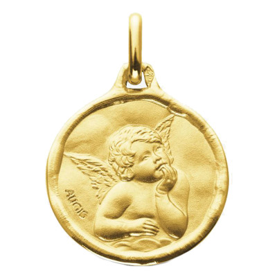 Médaille Ange Raphaël PM, Or Jaune 750, 16mm - Augis