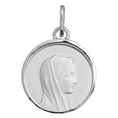 Médaille Ronde Sainte Vierge, Argent, 16mm - Emanessence