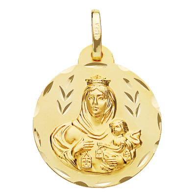 Médaille Vierge à l'Enfant Aux Épis, Or jaune 750, 16 à 20mm - Lumiosa