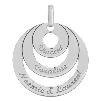 Pendentif personnalisé Cercle, Argent, 22x23mm - Lumiosa