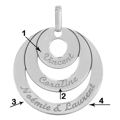 Pendentif personnalisé Cercle, Argent, 22x23mm - Lumiosa