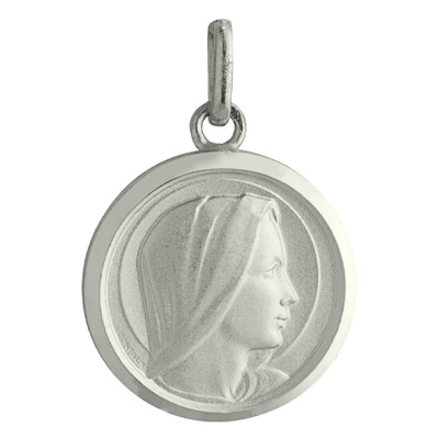 Médaille Profil Sainte Vierge, Argent, 16mm - Emanessence