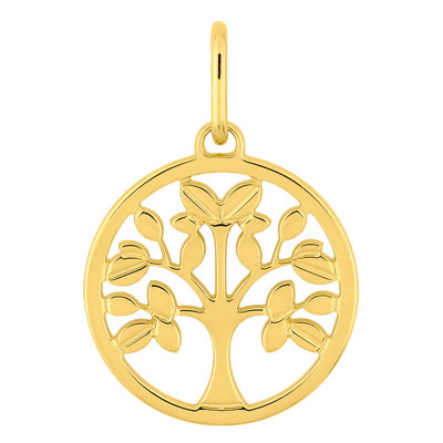 Médaille Arbre de Vie fleuri, Or jaune 750, 12mm - Emanessence