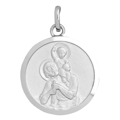 Médaille Ronde Saint Christophe, Argent, 20mm - Emanessence