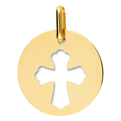 Médaille Croix ajourée, Or jaune 750, 15 à 20mm - Lucas Lucor