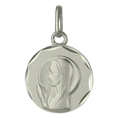 Médaille Sainte Vierge en Prière, Argent, 16mm - Emanessence