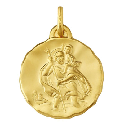 Médaille Saint Christophe, Or jaune 750, 18 mm - Argyor