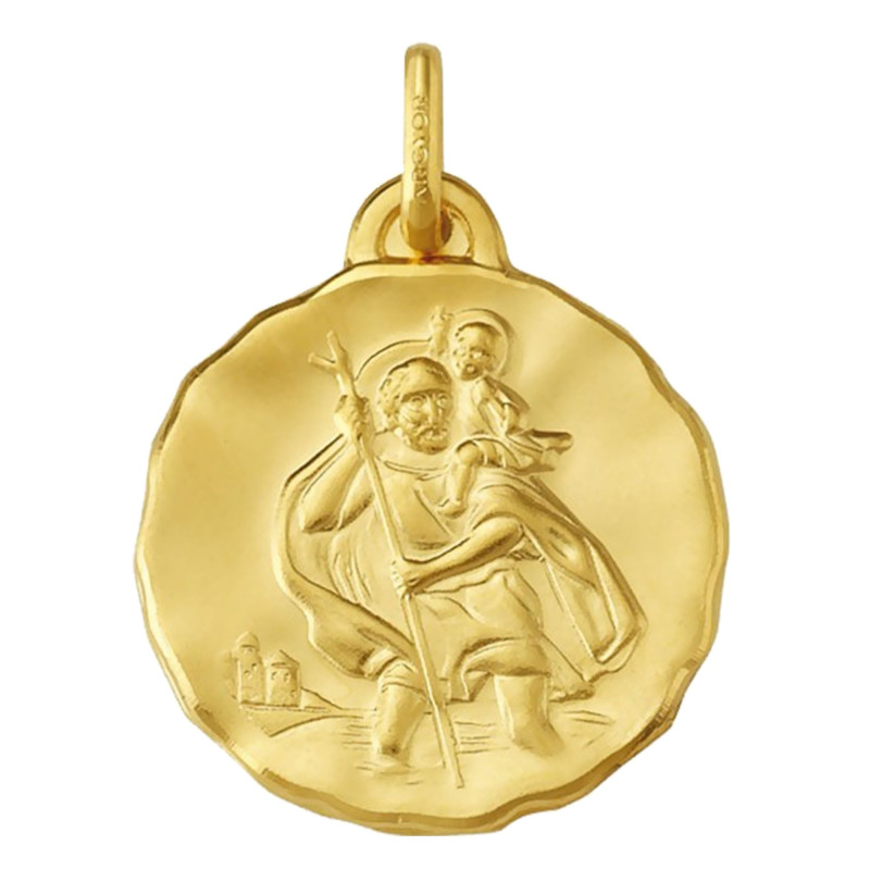 Médaille Saint Christophe, Or jaune 750, 18mm - Argyor