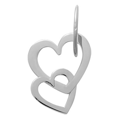 Pendentif Double Coeurs Entrelacés, Argent 925 - Emanessence