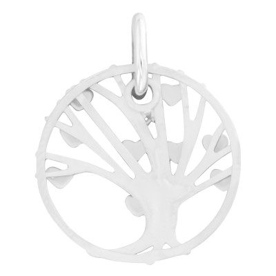 Médaille Arbre de Vie Ajouré & Coeurs, Argent 925, 20mm - Emanessence