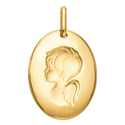 Médaille Angelot, Or jaune, 19x15mm - Lucas Lucor