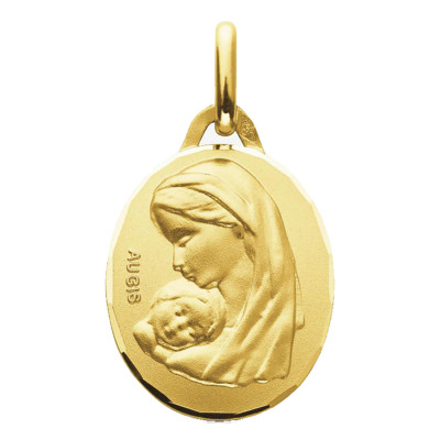 Médaille Vierge Maternité Ovale, Or jaune 750, 16 & 18mm - Augis