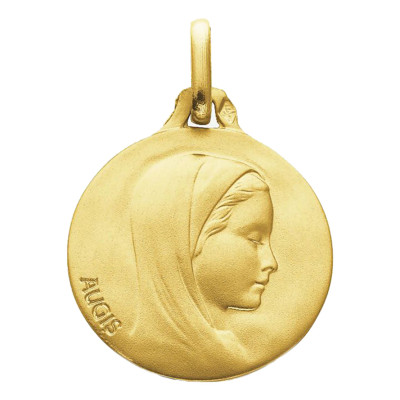 Médaille Vierge de profil, Or jaune 750, 16 à 20mm - Augis