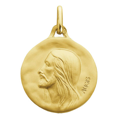 Médaille Ronde Christ, Or Jaune 750, 18mm - Augis