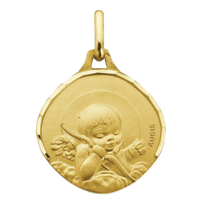 Médaille Ange à l'Arc, Or jaune 750, 15mm - Augis