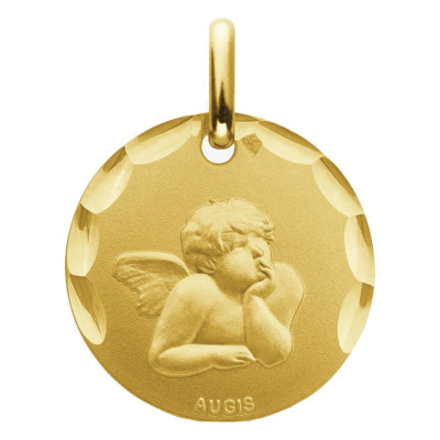 Médaille Ange Raphaël Rêveur, Or Jaune 375, 16mm - Augis
