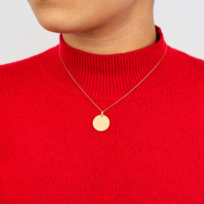 Médaille Ronde, Or Jaune 750, 18 mm - Lumiosa
