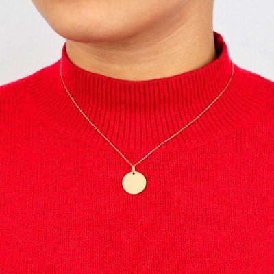 Médaille Ronde, Or Jaune 750, 16 mm - Lumiosa