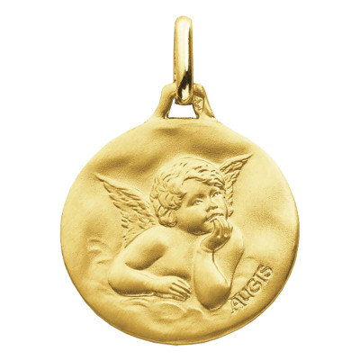 Médaille Ronde Ange Raphaël, Or Jaune 750, 16 à 20mm - Augis