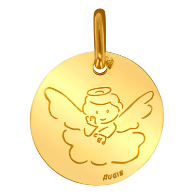 Médaille Ange sur un Nuage, Or Jaune 750, 14 & 16mm - Augis