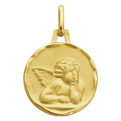 Médaille Ange Raphaël Songeur, Or Jaune 375, 16mm - Augis
