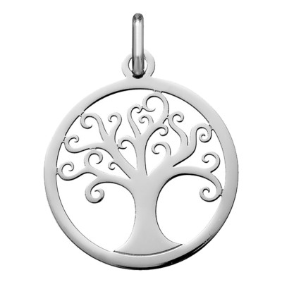 Médaille Arbre de Vie Ajouré, Or blanc 750, 20mm - Argyor