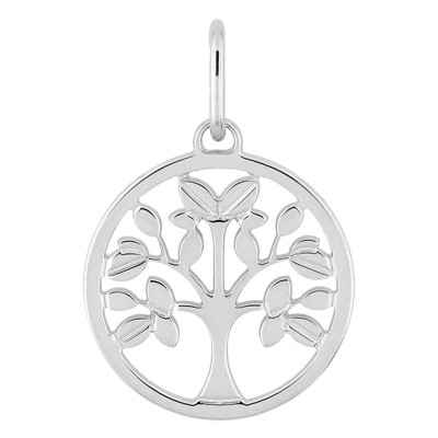 Médaille Arbre de Vie, Or blanc 750, 12mm - Emanessence