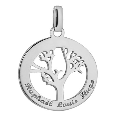 Pendentif Arbre de vie personnalisée, Argent, 21mm - Lumiosa