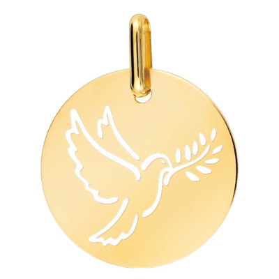 Médaille Colombe Ajourée, Or jaune, 16mm - Lucas Lucor