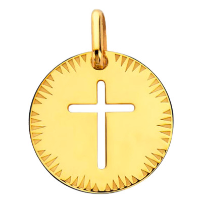 Médaille Croix, Or Jaune 750, 16mm - Augis