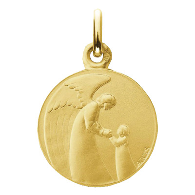 Médaille Ange Gardien Enfant, Or jaune 750, 16mm - Augis
