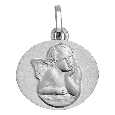 Médaille Ange Gardien, Argent, 15mm - Emanessence