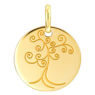 Médaille Arbre de Vie Fantaisie, Or Jaune 750, 16mm - Argyor