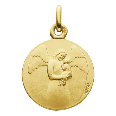 Médaille Ange Gardien Bébé, Or jaune 750, 16mm - Augis