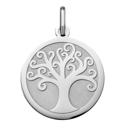 Médaille Arbre de Vie, Or blanc 750, 20mm - Argyor