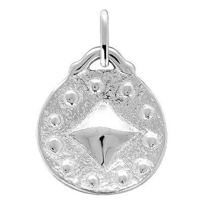 Médaille Ronde Carreau, Argent, 15mm - Emanessence