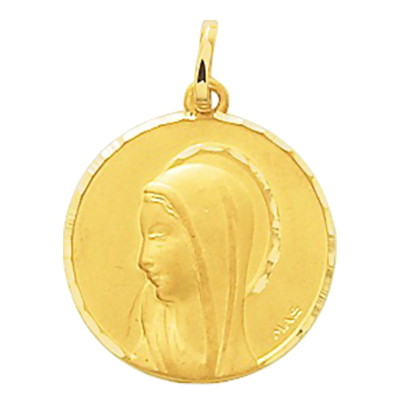 Médaille Vierge, Or jaune, 17mm - Emanessence