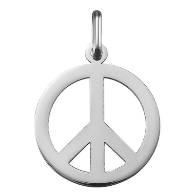 Médaille Peace And Love, Or blanc 750, 17mm - Argyor