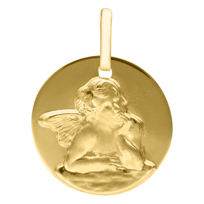 Médaille Ange Raphaël, Or Jaune 375, 20 mm - Emanessence