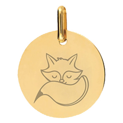 Médaille Renard, Or Jaune, 16mm - Lucas Lucor