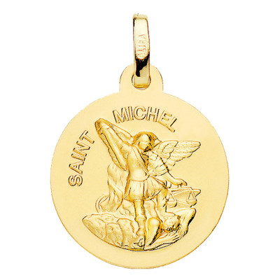 Médaille Saint Michel, Or Jaune 750, 18 mm - Lumiosa