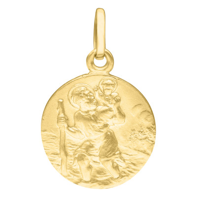 Médaille Saint Christophe, Or Jaune 375, 15 mm - Emanessence