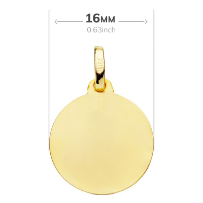 Médaille Sainte Angela de la Cruz, Or jaune 750, 16mm - Lumiosa